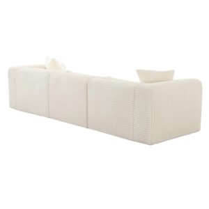 Tov Furniture Tarra Fluffy Oversized Cream Corduroy Modular Sofa