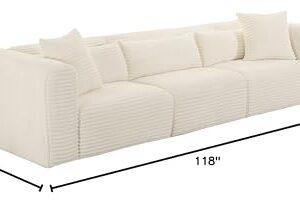 Tov Furniture Tarra Fluffy Oversized Cream Corduroy Modular Sofa