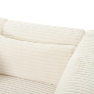 Tov Furniture Tarra Fluffy Oversized Cream Corduroy Modular Sofa