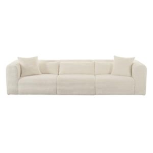 Tov Furniture Tarra Fluffy Oversized Cream Corduroy Modular Sofa