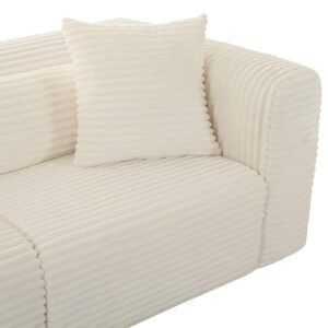 Tov Furniture Tarra Fluffy Oversized Cream Corduroy Modular Sofa