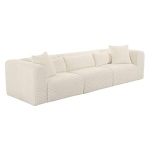 tov furniture tarra fluffy oversized cream corduroy modular sofa