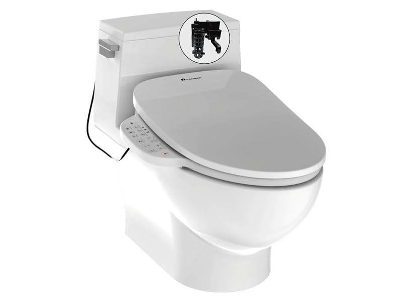 DC01 iCleaningo bidet auto open and close,Bidet Attachment For Toilet Warm Water,Heated Bidet Toilet Seat Elongated,Bidet Seat Dryer,Vortex Sprayer, Auto Nightlight,White,Elongated,3 Year Warranty