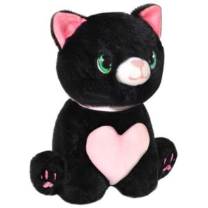 TOYSYM Cat Plush Toy Cute Heart Cat Stuffed Animal Soft Kitty Plushies Pillow Kawaii Pink Heart Plushie Doll Valentine's Day Gifts Birthday for Kid Lover Decor 10 inch