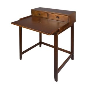 Solid Wood Home Office Computer Desk with Drawers, Pull-Out Tray, and Concealed Compartment