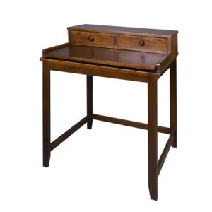 Solid Wood Home Office Computer Desk with Drawers, Pull-Out Tray, and Concealed Compartment