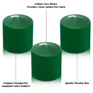 8 Hour Green Votive Candles for Weddings Party Spring and Emergency, Set of 9 Unscented Bulk Candles for Restaurants and Home Decoration