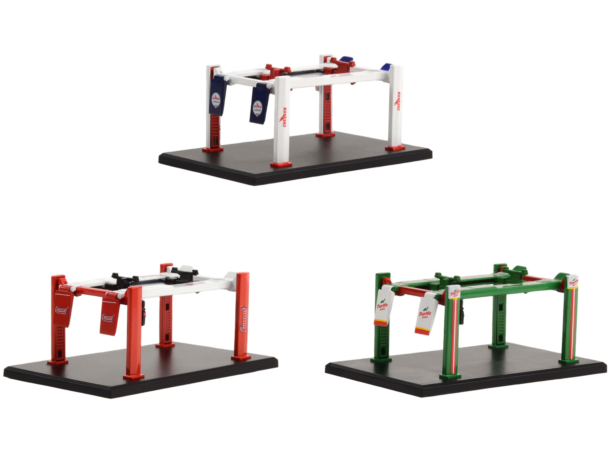 Four-Post Lifts Set of 3 Pieces Series 5 1/64 Diecast Models by Greenlight 16180-A-B-C