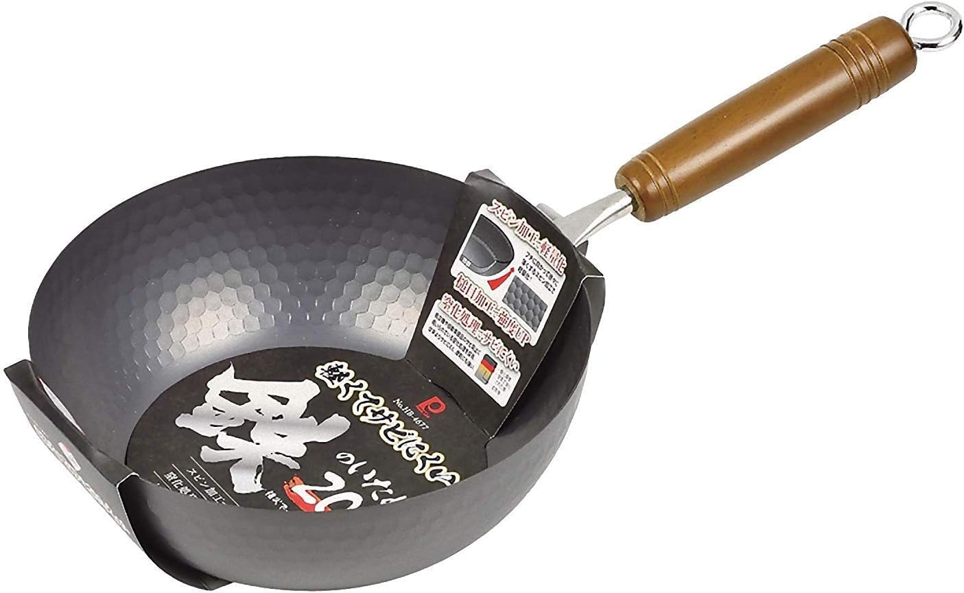 JapanBargain 4965, Small Peking Wok Stir Fry Pan Japanese Induction Cookware Traditional Chinese Nonstick Iron Wok 20cm, Made in Japan (7.8-inch)