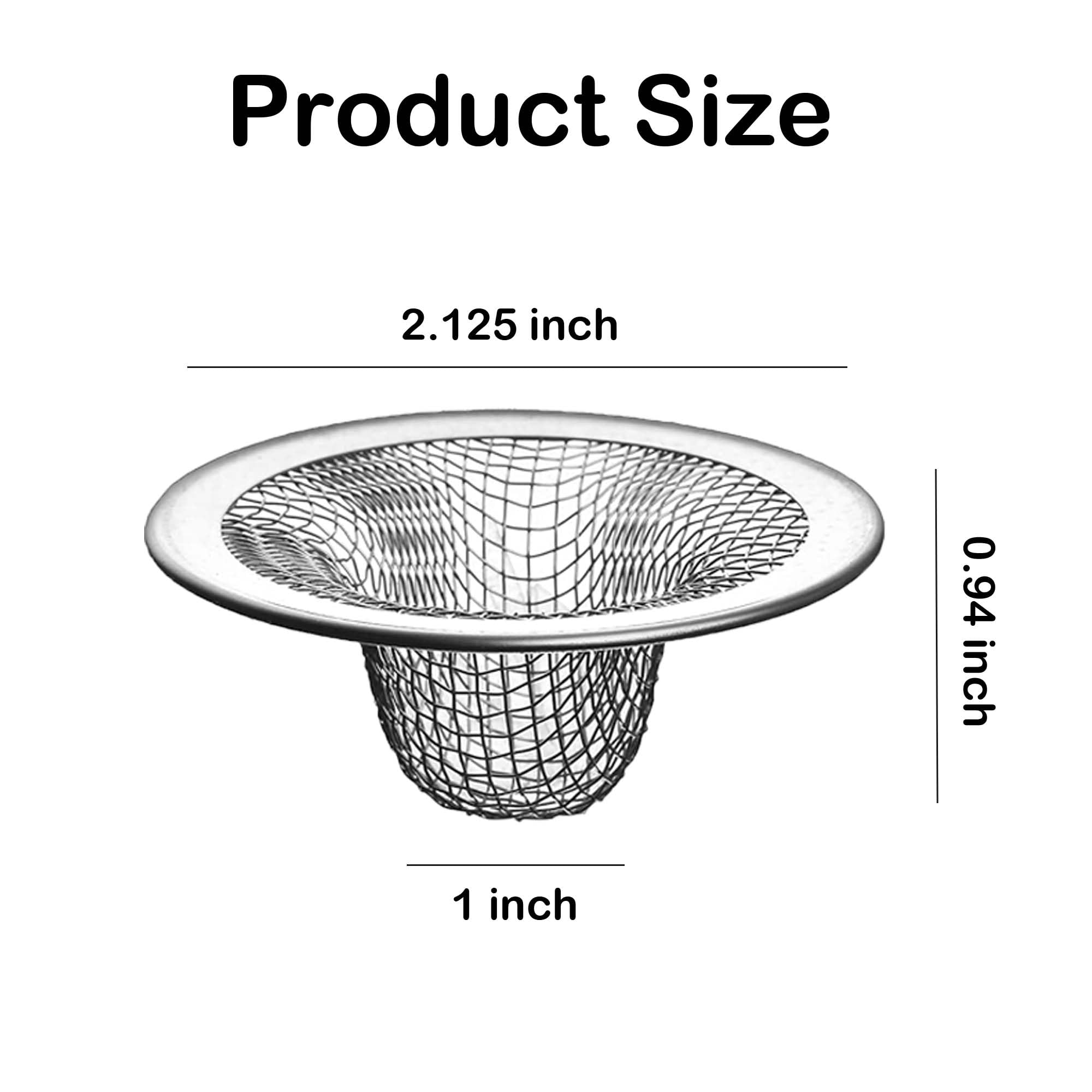 Beyoslf 10PCS Mesh Sink Drain Strainer Hair Catcher, 2.125'' Stainless Steel Slop Basket Filter Trap, Bathtub Sink Drain Screen Filter Cover Mesh Bathroom Bathtub RV Laundry Lavatory Balcony Utility