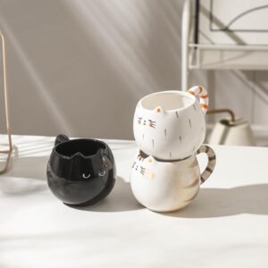 Meetbees Cute Cat Coffee Mug with Ears, 12 Oz Ceramic Cat Tea Cup for Women and Men, Cat Themed Choice for Cat Lovers