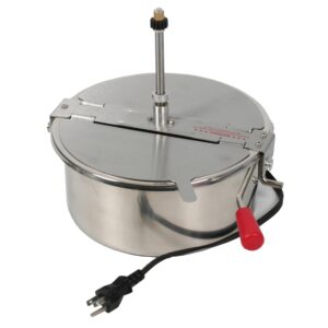 12 oz replacement kettle for popcorn machine 1350w kettle popper with lid, stirrer, gear shaft, and 3-prong plug by great northern popcorn