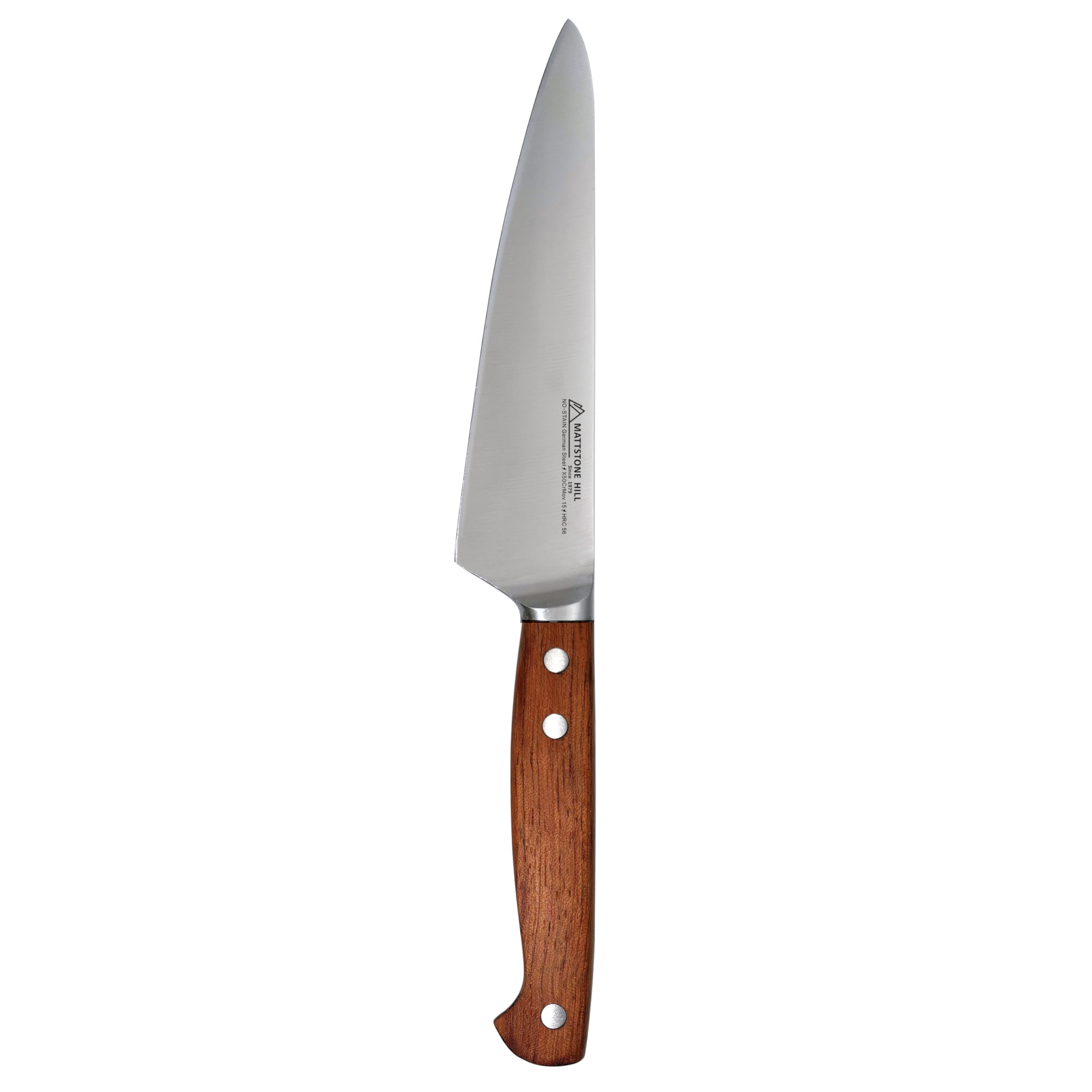 Utility Knife 5.5 Inch - MATTSTONE HILL Small Kitchen Knife, Compact Chef Knife, Petty Knife, German Steel, Wood Handle