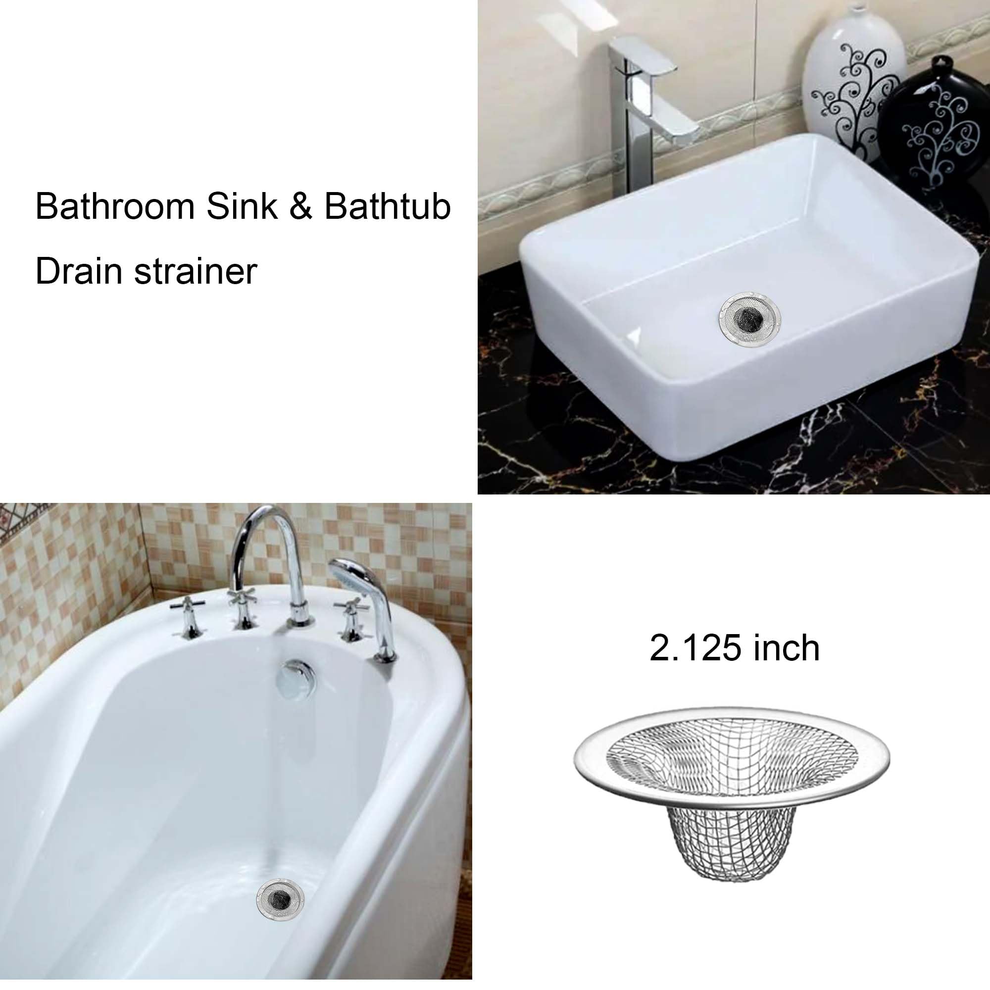 Beyoslf 10PCS Mesh Sink Drain Strainer Hair Catcher, 2.125'' Stainless Steel Slop Basket Filter Trap, Bathtub Sink Drain Screen Filter Cover Mesh Bathroom Bathtub RV Laundry Lavatory Balcony Utility