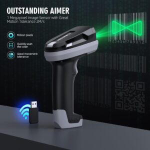 TEEMI TMSL-59CR 2D Bluetooth Barcode Scanner High-Resolution Megapixel Sensor Handheld Reader Industrial Rugged Design with Removable Rechargeable Battery Feature, Vibration, Powerful Data Parsing