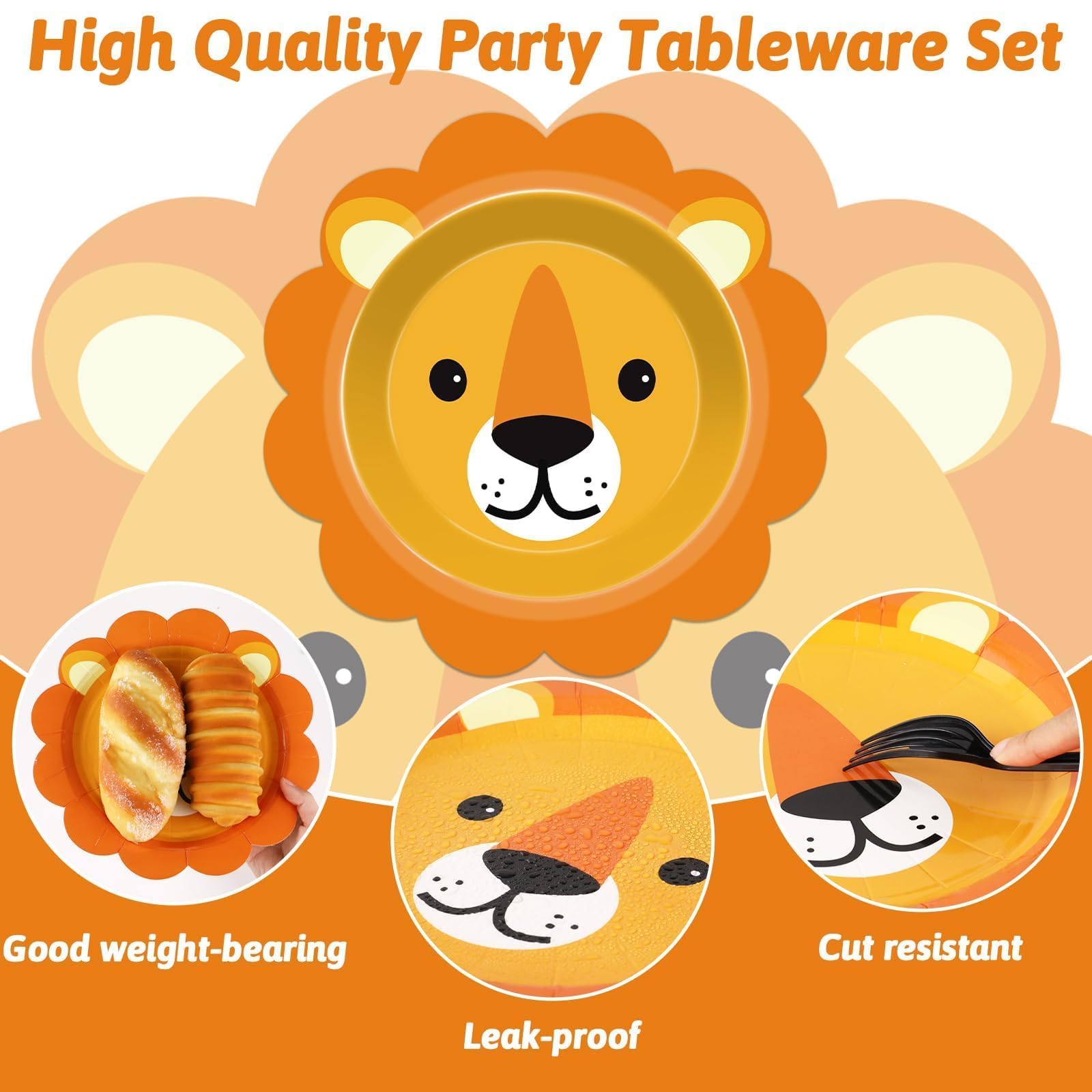 60 Count Jungle Safari Party Paper Plates Animal Shaped Disposable Plates Safari Theme Party Plates Safari Birthday Party Dinnerware Plates for Birthday Baby Shower Jungle Animal Theme Party Favors