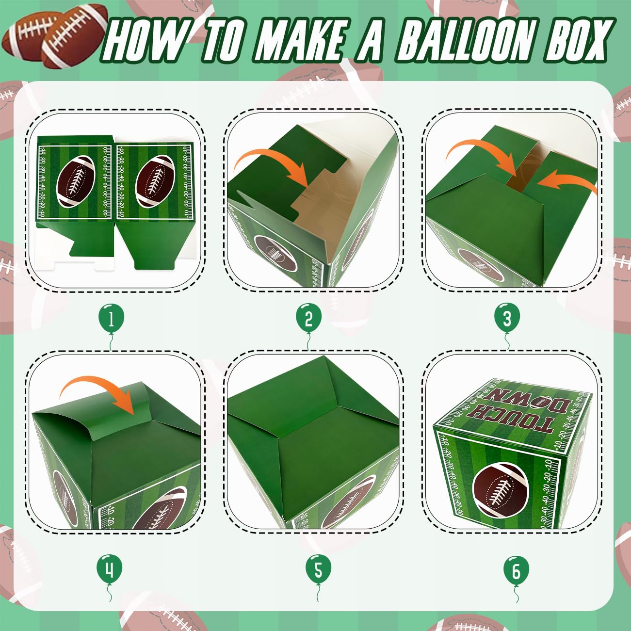 Football Party Decorations First Birthday Decorations 3Pcs ONE Balloon Boxes for 1st Birthday Football Cardboard Box for Boy Girl Birthday Party Supplies