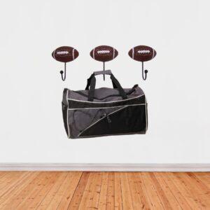 Wowser Football Wall Hooks, Set of 3, Sporty Interior Design, Wall Mounted Decor, 5.25 Inches