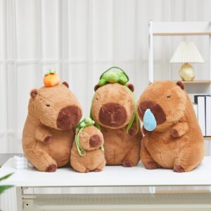 Simgoing 13 Inch Capybara Stuffed Animals Capybara Plush Toy Capybara Plushie Soft and Comfortable Brown Capybara Doll Pillow for Girls and Boys, Home Decoration, Birthday Gift (Orange)(Snot)