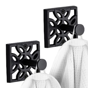 autumn alley black bathroom towel hook robe hook wall mounted - wall hooks for towel, robe, coat, and door hooks for bathroom rustproof modern unique style, 2 pack