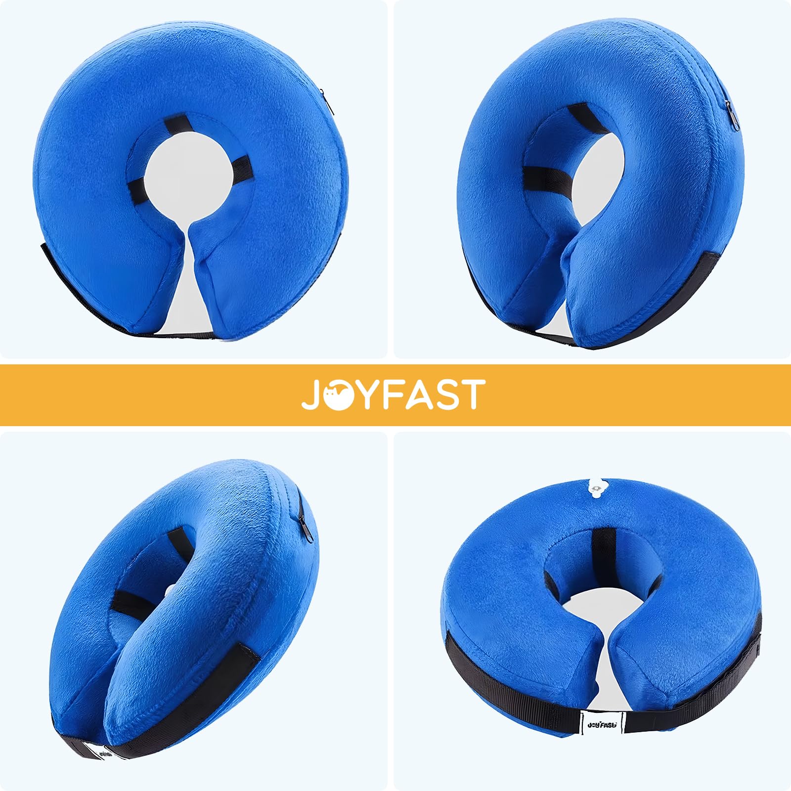 JOYFAST Inflatable Dog Cone for Large Dog Designed for Comfortable Post-Surgical Recovery Ultra-Soft Comfort Unblocked View No Disruption to Dog's Daily Life