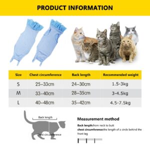 LKJYBG Cat Recovery Clothes Soft Breathable Anti-Licking Bodysuit with Adjustable Buckle E-Collar Substitute Avocado Green M