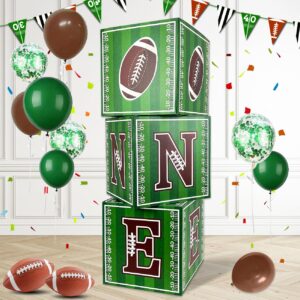 football party decorations first birthday decorations 3pcs one balloon boxes for 1st birthday football cardboard box for boy girl birthday party supplies