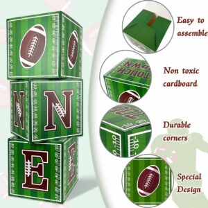 Football Party Decorations First Birthday Decorations 3Pcs ONE Balloon Boxes for 1st Birthday Football Cardboard Box for Boy Girl Birthday Party Supplies