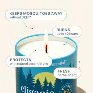 Cliganic Mosquito Repellent Candle (9oz) | Citronella, DEET Free, Essential Oil Infused for Outdoor, Camping | Burns 40 Hours