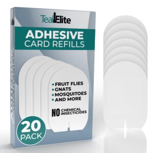 fly trap card refills - 20 pack - refill cards for indoor electronic plug in fly trap for fruit flies, wasps, gnats, mosquitos