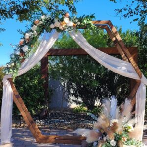 White Wedding Arch Draping Fabric 29" X 20FT Sheer Drapes Chiffon Fabric for Wedding Arbor Engagement Ceremony Party Bridal Shower Swag Fabric Decoration | White Fabric 1 Panel