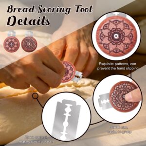 Windspeed 2+20 Pcs Wooden Bread scoring Scoring, Best Bread Lame Cutter For Sourdough Bread Lame Fancy Bread Lame Dough Scoring Tool Include 10 Razor Blades and Felt Pouch