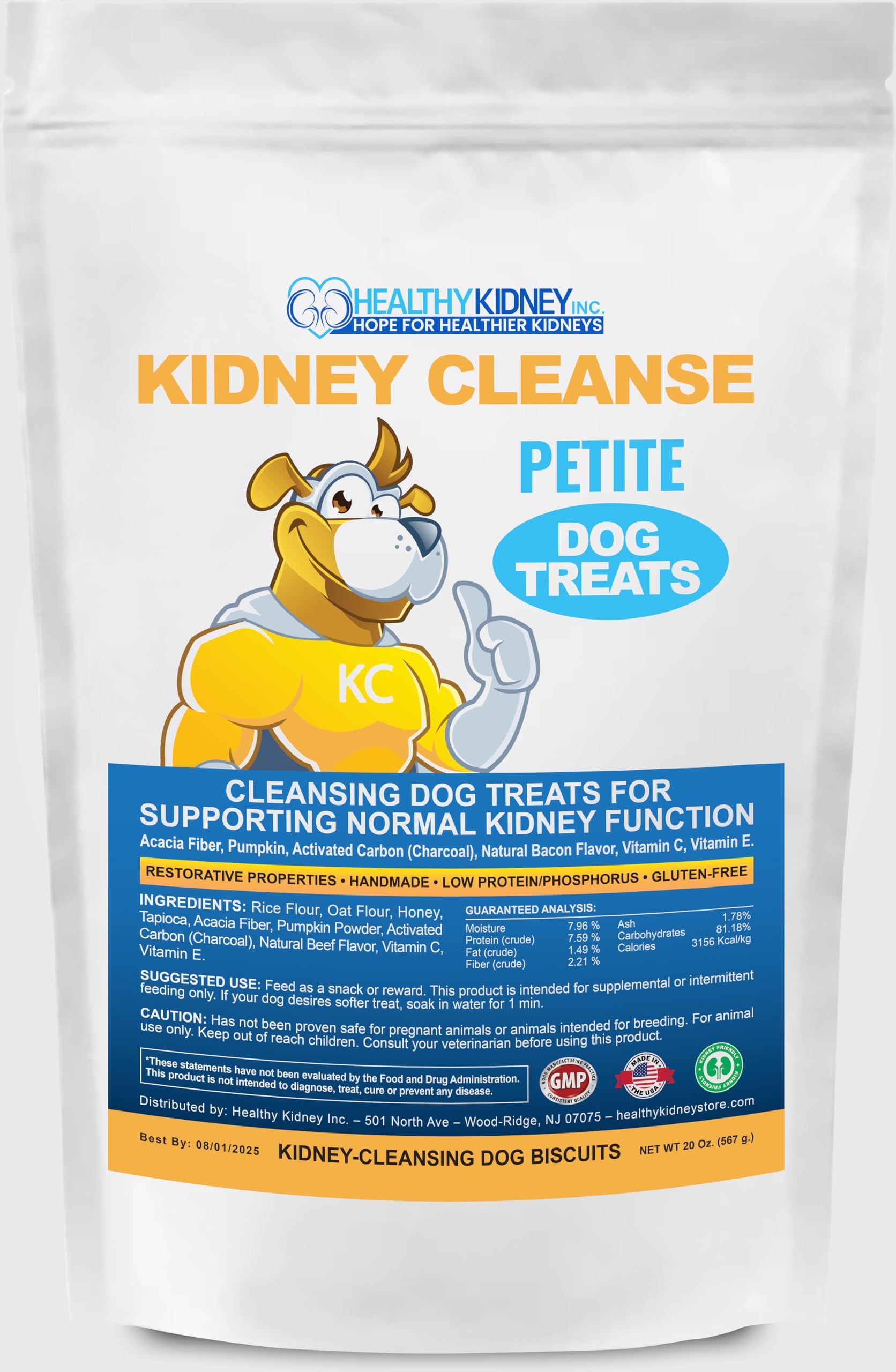 Petite Kidney Cleanse Dog Treats 20 Oz - Low Protein, Bacon Flavor, Kidney Support Formula for Normal Toxin Elimination - Kidney-Friendly Dog Diet Snack