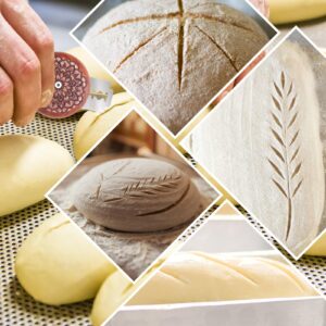 Windspeed 1+10 Pcs Sourdough Bread Lame Scoring Tool, Best Bread Lame Cutter For Sourdough Bread Lame Wooden Bread Lame Dough Scoring Tool Include 10 Razor Blades and Storage Cover