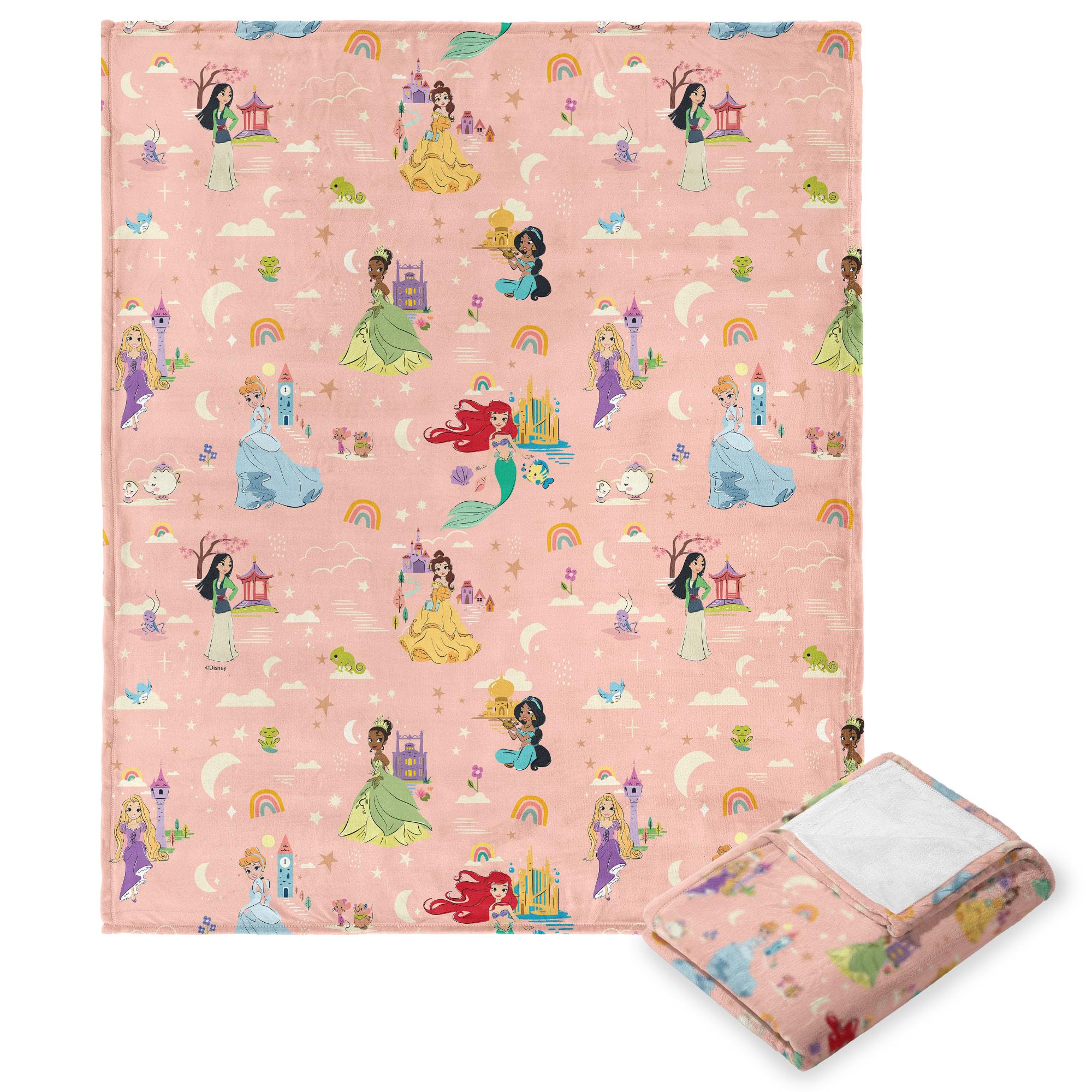 Northwest Disney Princess Silk Touch Throw Blanket, 50" x 60", Dream Girls