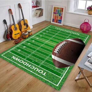 osimiccp football rug for boys room 3'x5' non slip football field rug,boys rugs for bedroom living room football room decor