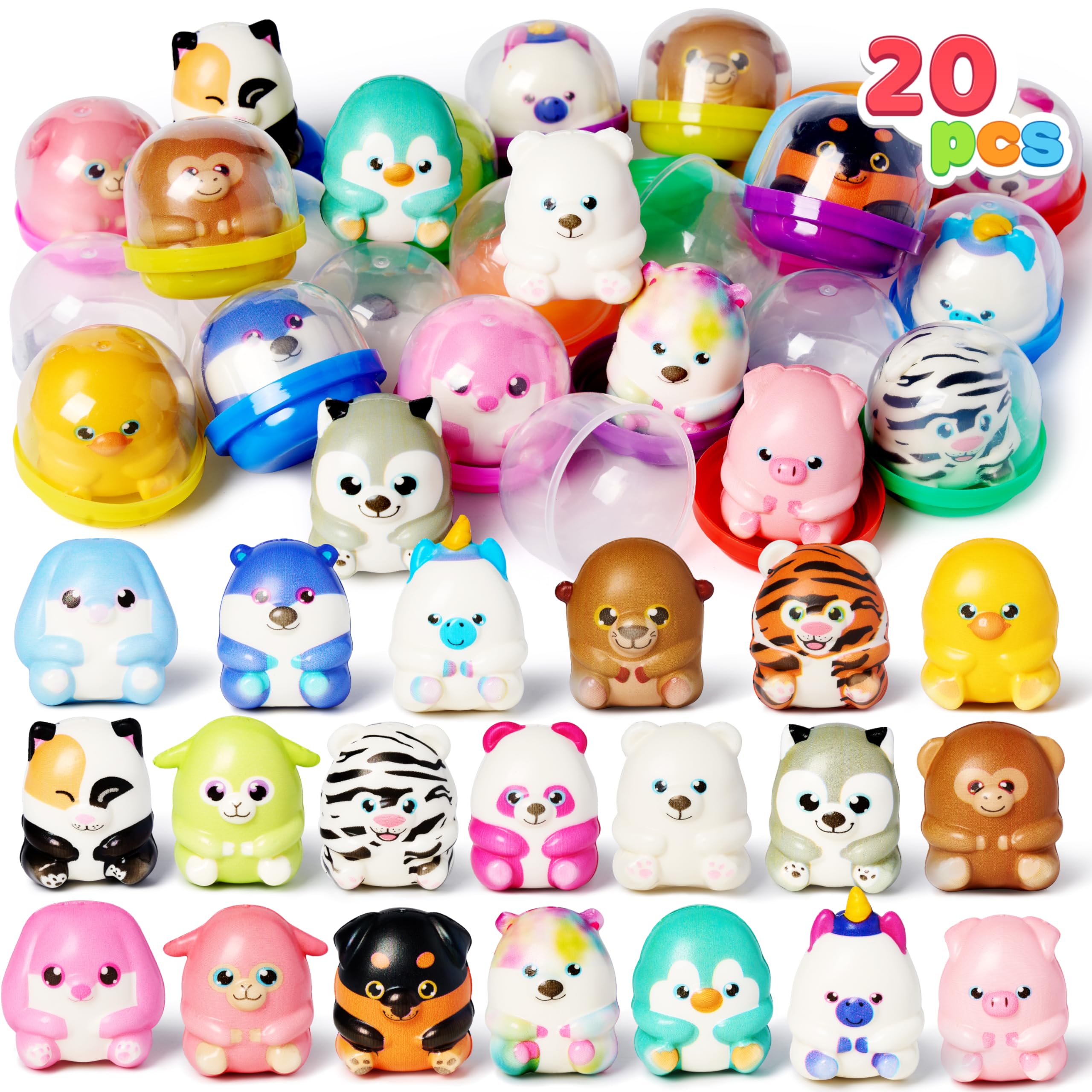 JOYIN 20 Pcs squishy toys Kawaii Animal Party Favors for Kids Slow Rising Toys for Boys and Girls Stress Relief Squeeze Toys for Birthday Party Gifts Goodie Bag Stuffers Pinata Stuffers