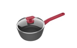 goodcook proease nonstick sauce pan with lid, 2-quart, black, nonstick cookware, even heating, dishwasher safe, ergonomic handle, non-toxic, durable cooking pot