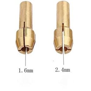 2 Set of Brass Collet Fits Dremel Rotary Tools Including 1mm/1.6mm/2.3mm/3.2mm