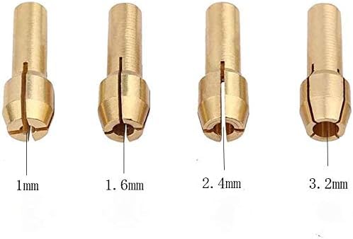 2 Set of Brass Collet Fits Dremel Rotary Tools Including 1mm/1.6mm/2.3mm/3.2mm