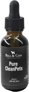 bill & coo pure clean pets probiotics for dogs, inspired by cleanslate, immune support supplement designed for pets environmental toxins and heavy metals, vitamin c immunity supplement for pets 30ml