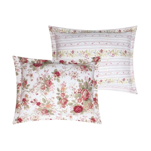 Greenland Home Antique Rose 100% Cotton Floral Duvet Cover Set, 3-Piece King/Cal King, Ivory