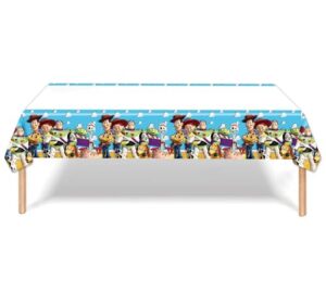 batlam 2 pcs toy game tablecloth tablecovers story theme tablecovers tablecloth for kids birthday party decor (blue)