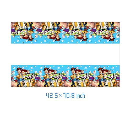 BATLAM 2 Pcs Toy Game Tablecloth Tablecovers Story Theme Tablecovers Tablecloth for Kids Birthday Party Decor (Blue)