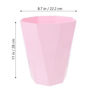 PRETYZOOM 1pc Pink Plastic Wastebasket for Home, Office, Dorm Trash Can Bathroom Kitchen Garbage Can Creative Trash Basket Mini Rectangular Trash Can Trash Cans Household Small Trash Can