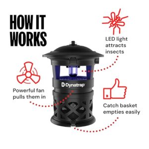 DynaTrap DT1130SR 1/2 Acre Mosquito & Flying Insect Outdoor Trap and Killer – Kills Mosquitoes, Flies, Wasps, Gnats, & Other Flying Insects - Bug Zapper Alternative - Black