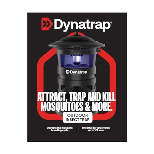 DynaTrap DT1130SR 1/2 Acre Mosquito & Flying Insect Outdoor Trap and Killer – Kills Mosquitoes, Flies, Wasps, Gnats, & Other Flying Insects - Bug Zapper Alternative - Black