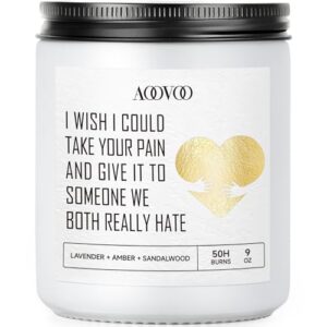 aoovoo lavender aromatherapy candle, get well soon gift for women, soy wax candle, 9 oz, 50 hours burn time