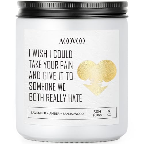 AOOVOO Lavender Aromatherapy Candle, Get Well Soon Gift for Women, Soy Wax Candle, 9 oz, 50 Hours Burn Time