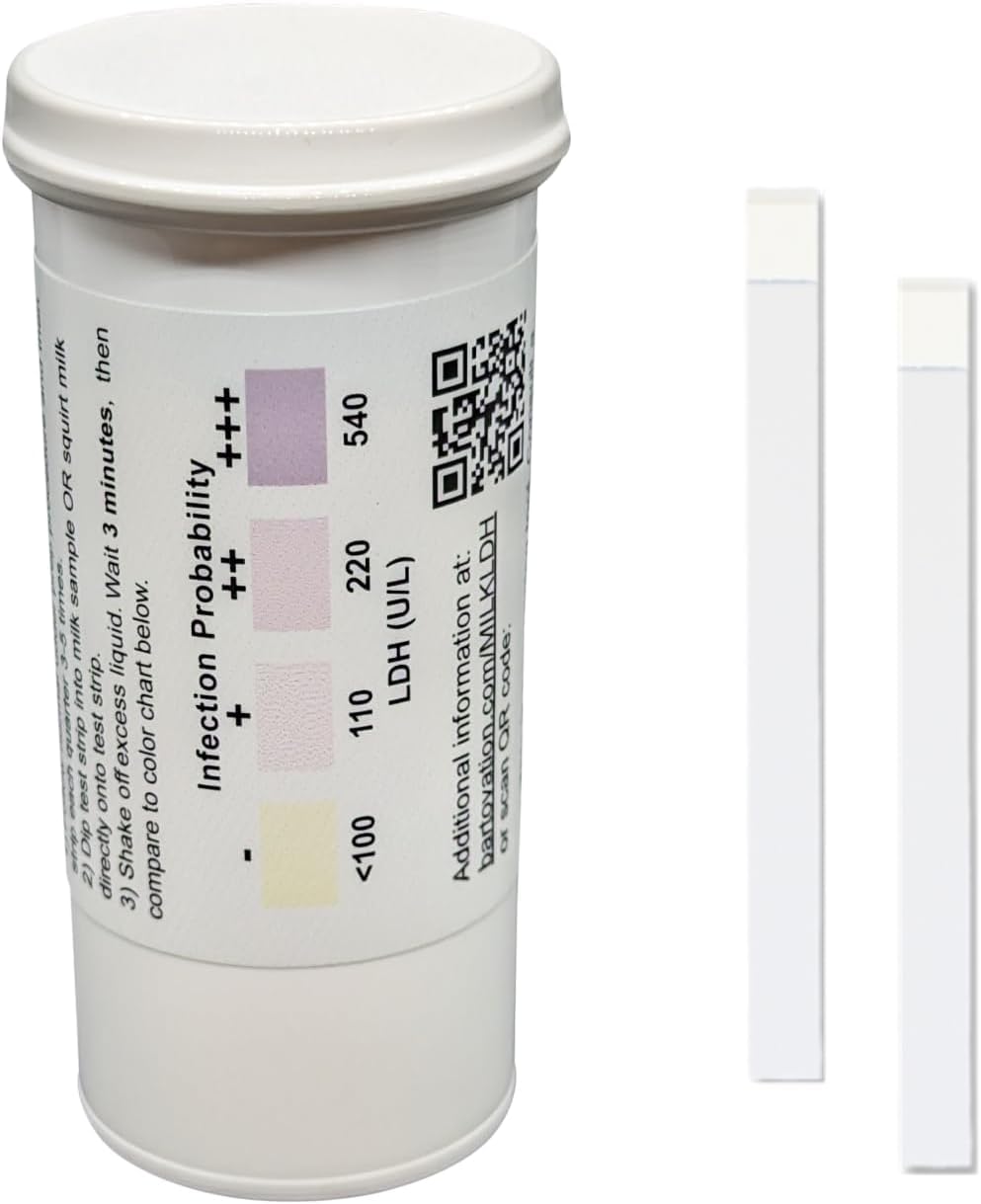 Cow Milk LDH Test Strips for Mastitis Detection [Vial of 50 Tests]